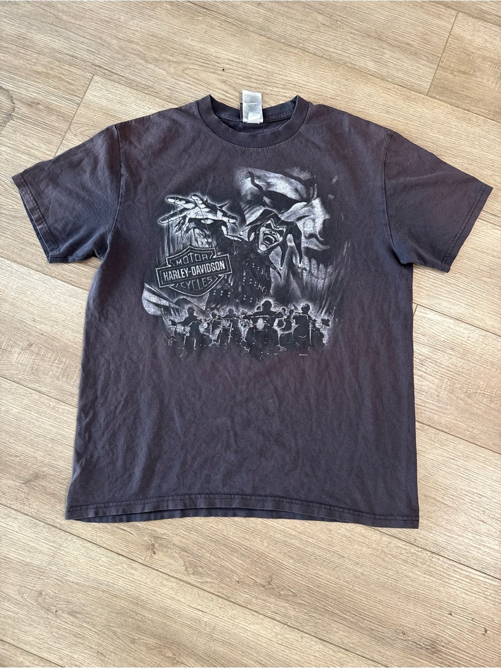 Harley-Davidson Black Crew Neck Graphic Tee with White Chest Artwork